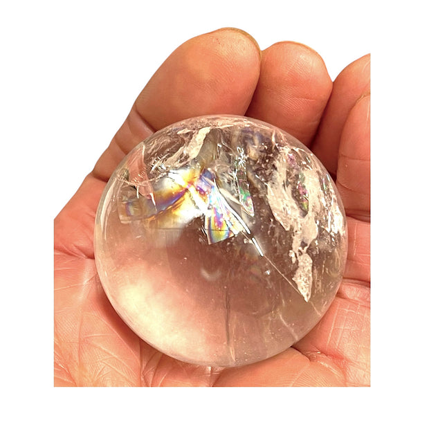 Rainbow Filled Clear Quartz Crystal Ball - 4.5cm