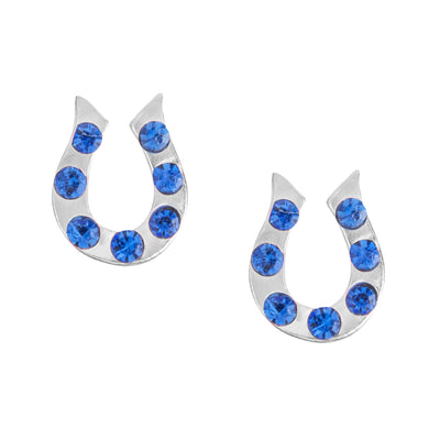 Pretty Sapphire Horseshoe Studs