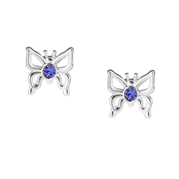 Tanzanite Crystal Butterfly Studs
