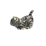 Hand Crafted Ceramic Cute Grey Tabby Cat