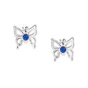 Sapphire Crystal Butterfly Studs