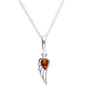 Dainty Amber Angel Wing Necklace