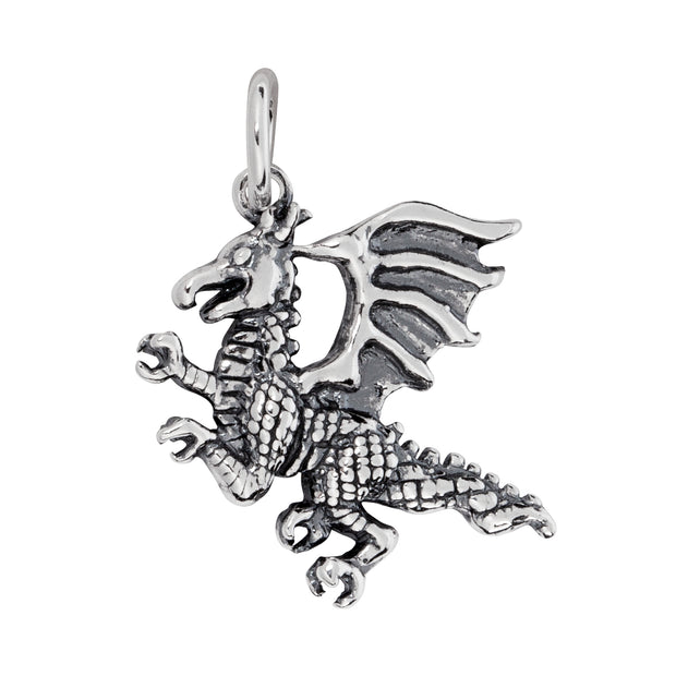 Dainty Silver Dragon Pendant