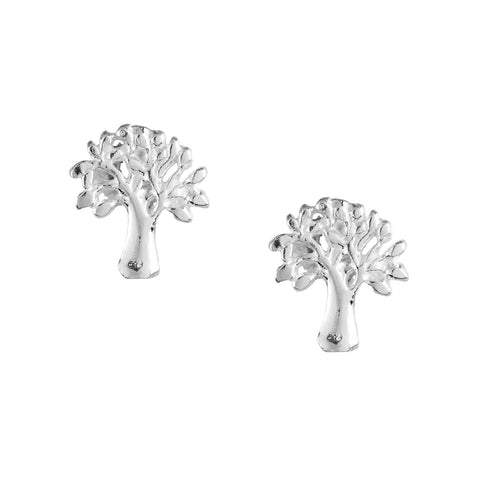 Dainty Silver Tree Studs