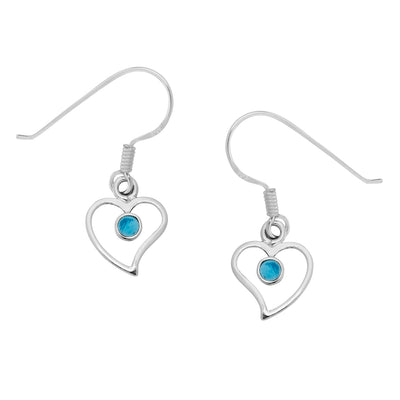 Dainty Turquoise Heart Earrings