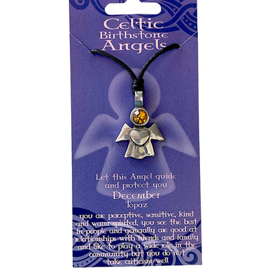 December Birthstone Angel Necklace
