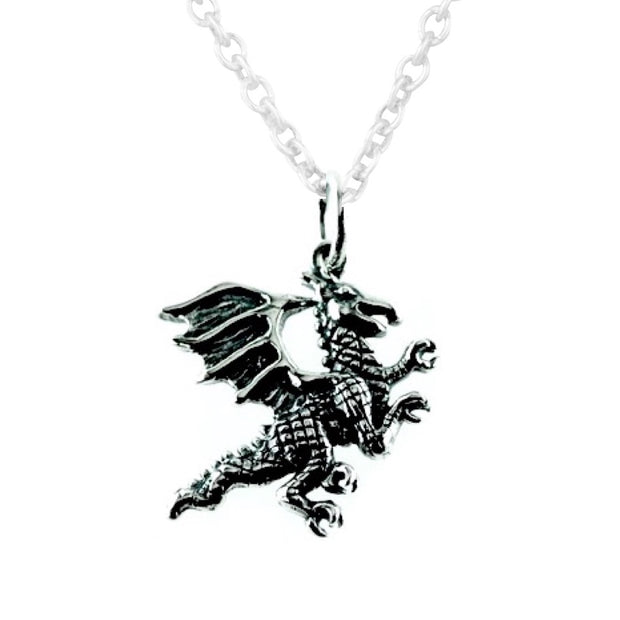 Dainty Silver Dragon Pendant