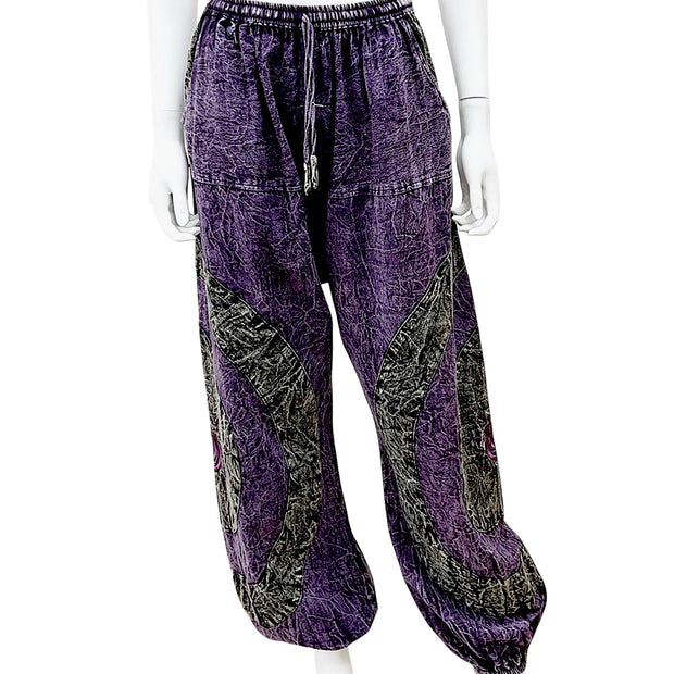 Unisex Sun Embroidery Cargo Trousers