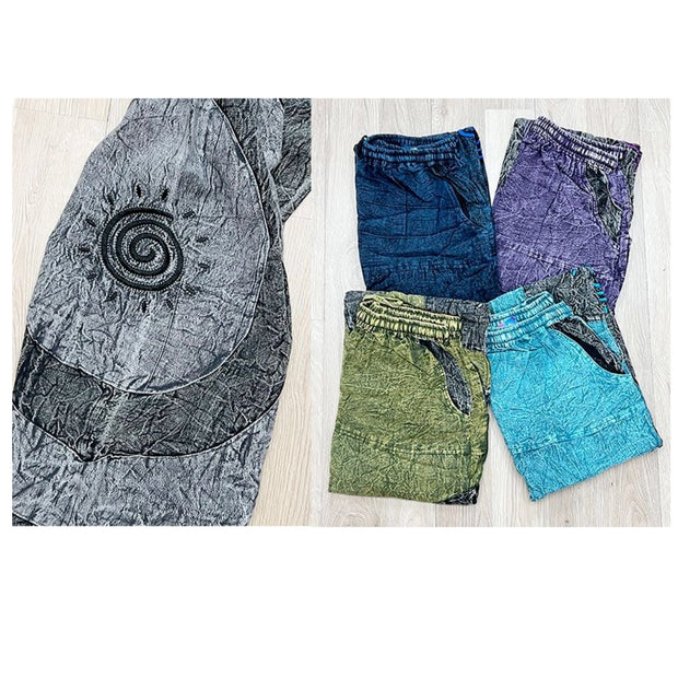 Unisex Sun Embroidery Cargo Trousers