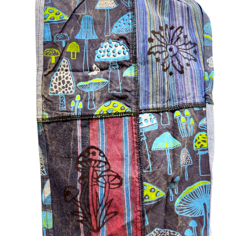 Blue Unisex Patchwork Mushroom Trousers