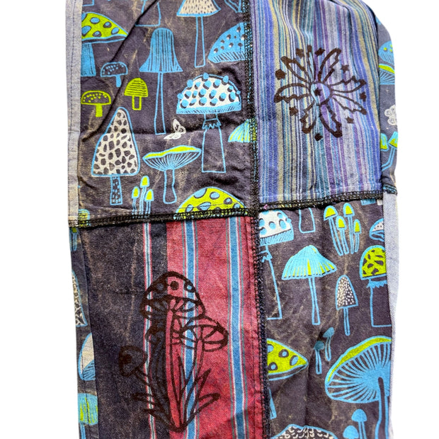 Blue Unisex Patchwork Mushroom Trousers