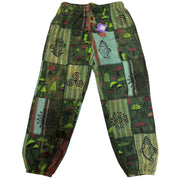 Green Unisex Patchwork Mushroom Trousers