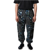 Black & Blue Unisex Patchwork Mushroom Trousers
