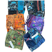 Purple Unisex Patchwork Mushroom Trousers