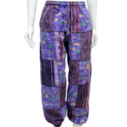 Purple Unisex Patchwork Mushroom Trousers