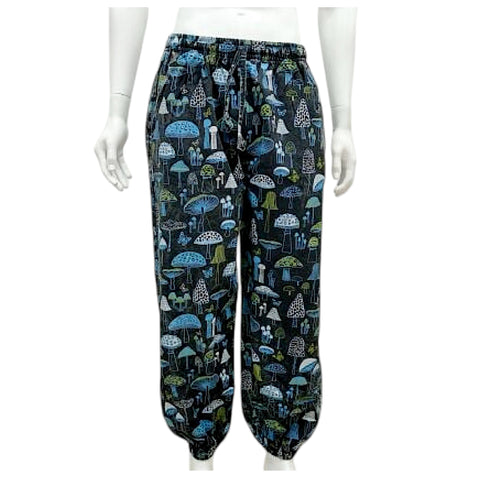 Unisex Blue & Green Mushroom Trousers