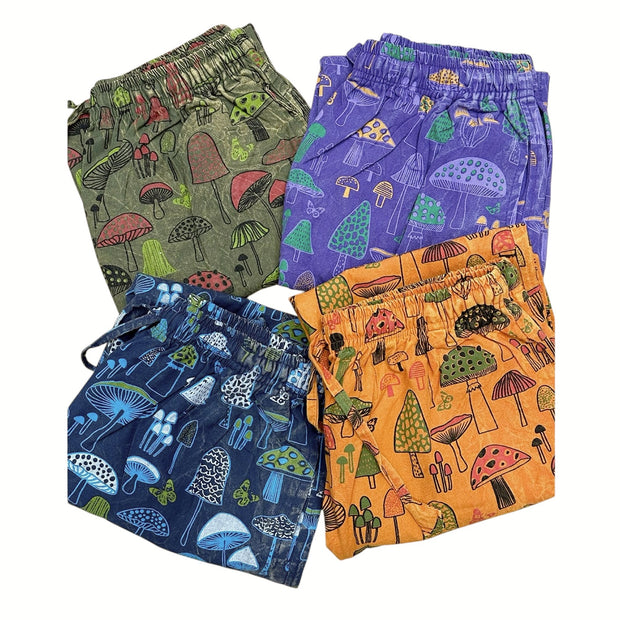 Unisex Green & Red Mushroom Trousers