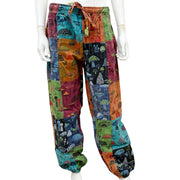 Unisex Multi Coloured Mushroom Patchwork Cargo Trousers