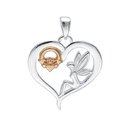 Fairy Claddagh Heart Pendant