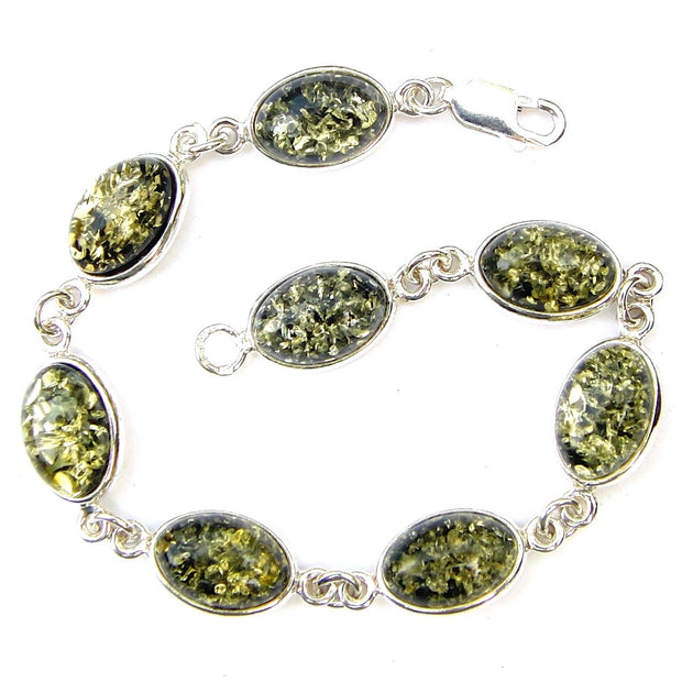 Green Amber Oval Braclet