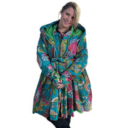 Gorgeous Green Floral Cotton Kantha Pixie / Fairy Pagan Reversable Coat