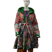 Emerald Green Velvet & Cashmilon Pixie / Fairy Pagan Reversable Katwise Inspired Coat Jacket