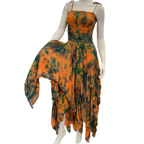 Green & Orange Pixie Dress