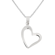 Pretty Offset Heart Necklace