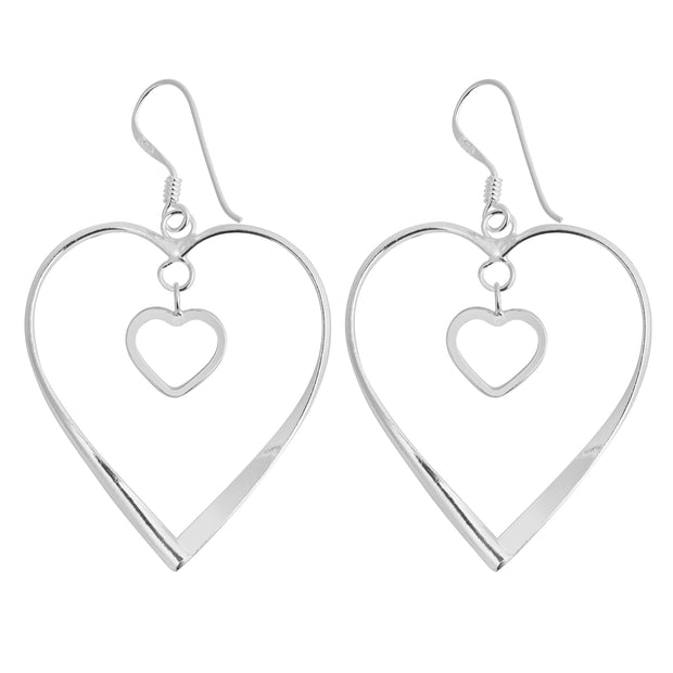Large Double Heart Earrings