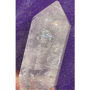 Rainbow Filled Large Clear Quartz Generator - 5 inches high