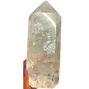 Rainbow Filled Large Clear Quartz Generator - 5 inches high