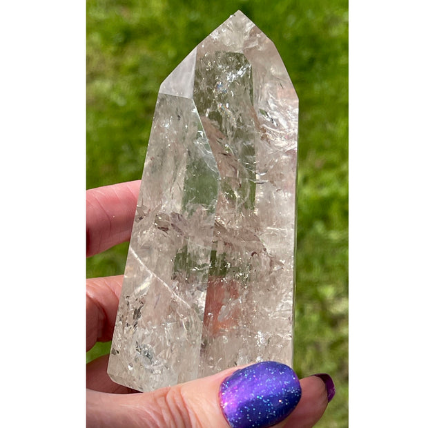 AAA Grade Large Clear Quartz Generator with a Smokey tinge - 4 inches high