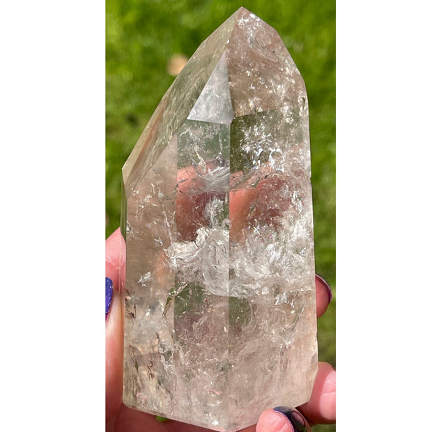 AAA Grade Large Clear Quartz Generator with a Smokey tinge - 4 inches high