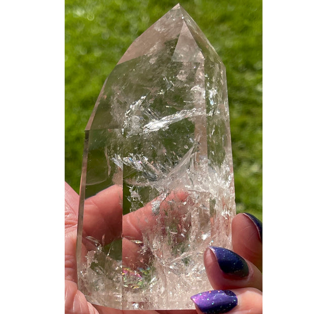 AAA Grade Large Clear Quartz Generator with a Smokey tinge - 4 inches high