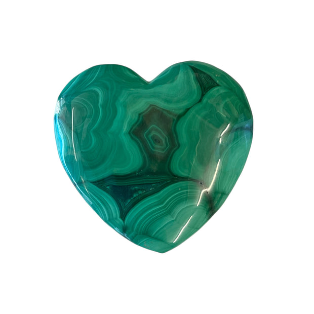 Large Malachite Crystal Heart - Triple A Grade Crystal - for Balance & Clearing Negativity