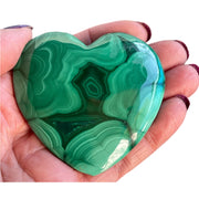 Large Malachite Crystal Heart - Triple A Grade Crystal - for Balance & Clearing Negativity