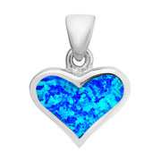 Lovely Blue Opal Heart Pendant