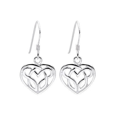 Lovely Silver Celtic Heart Earrings.