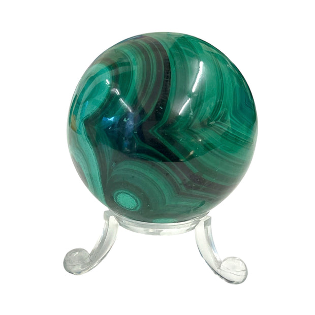 Large Malachite Crystal Ball - Triple A Grade Crystal for Balance & Clearing Negativity