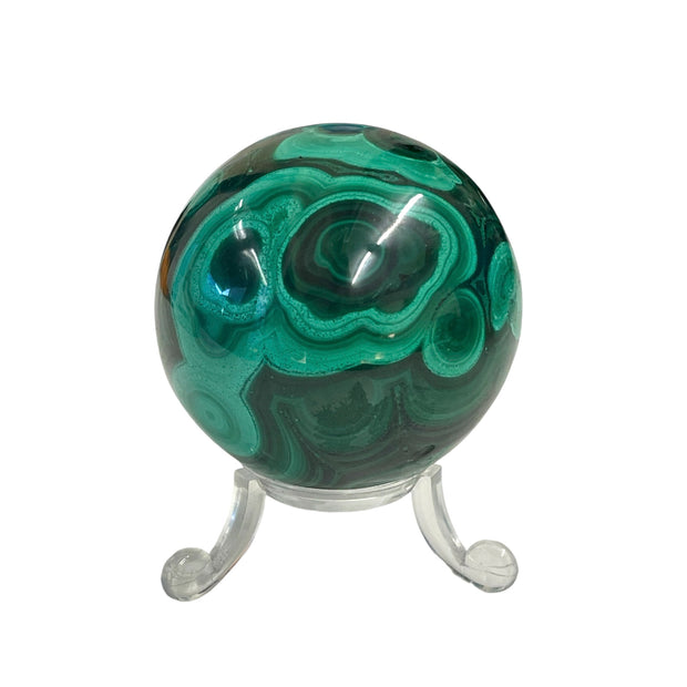 Large Malachite Crystal Ball - Triple A Grade Crystal for Balance & Clearing Negativity