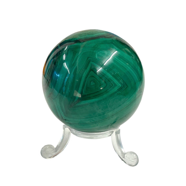 Large Malachite Crystal Ball - Triple A Grade Crystal for Balance & Clearing Negativity