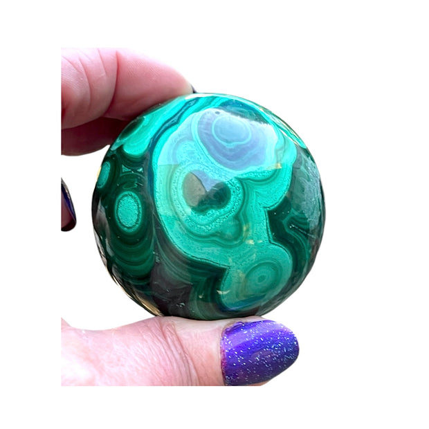 Large Malachite Crystal Ball - Triple A Grade Crystal for Balance & Clearing Negativity