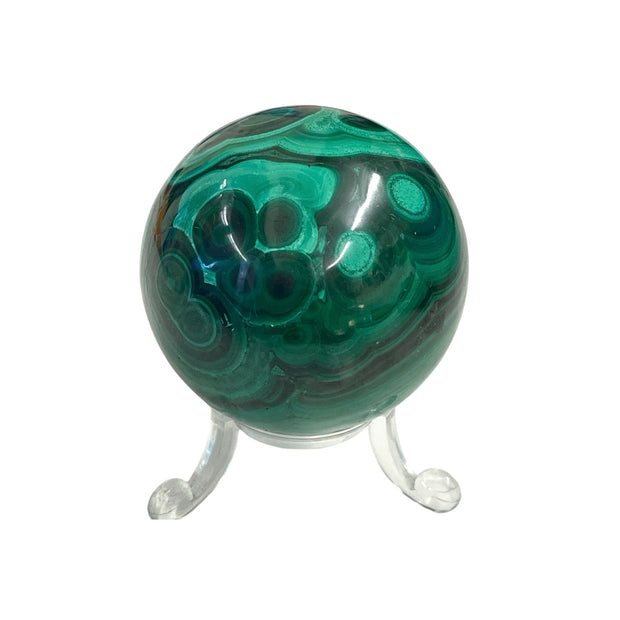 Large Malachite Crystal Ball - Triple A Grade Crystal for Balance & Clearing Negativity