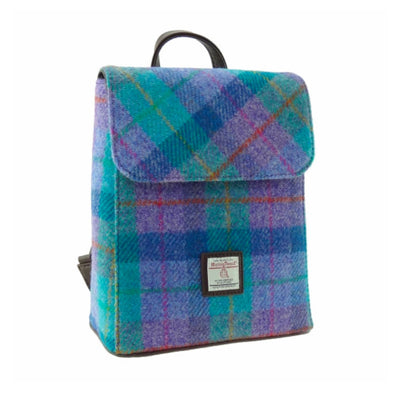 Purple Harris Tweed Mini Backpack