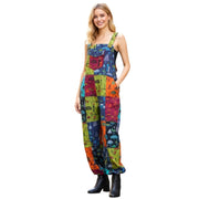 Unisex Patch Mushroom Dungarees Multi Coloured
