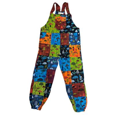 Unisex Patch Mushroom Dungarees Multi Coloured