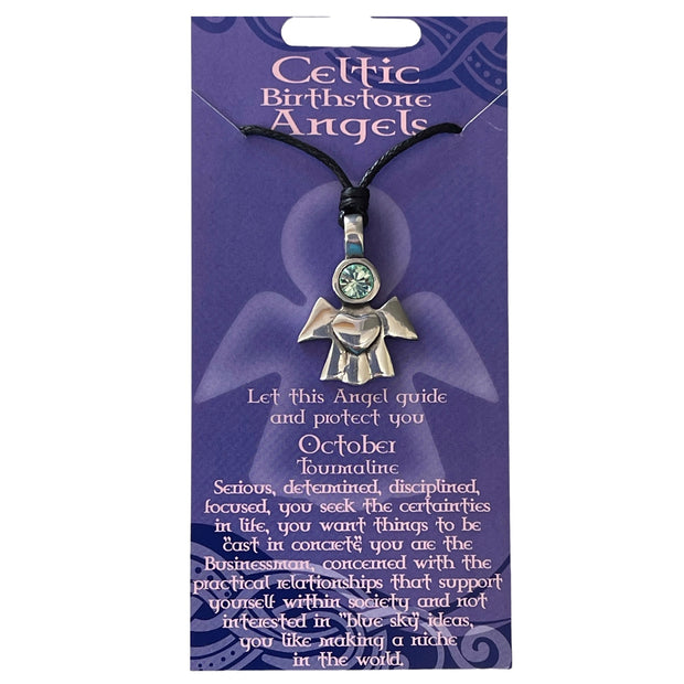 October Birthstone Angel Necklace