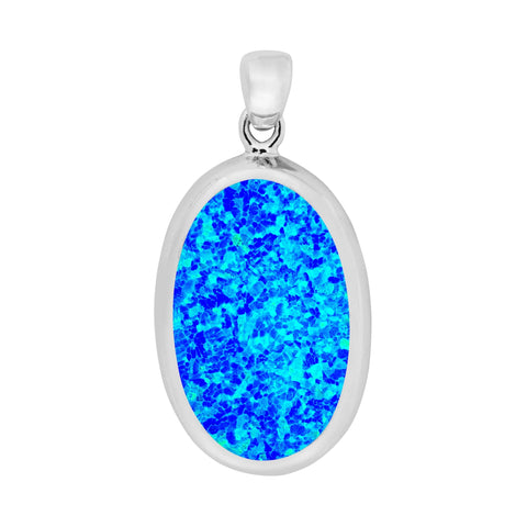 Blue Opal X Large Oval Pendant