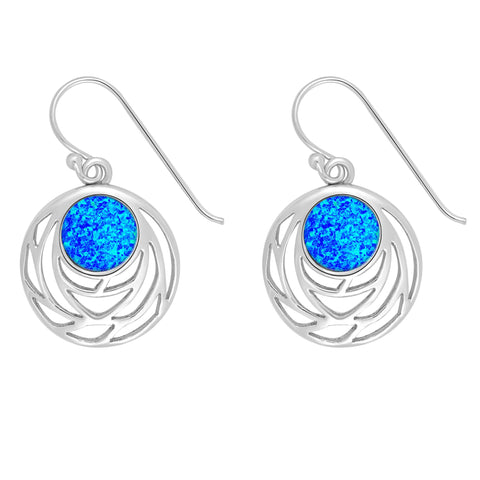 Blue Opal Stylized Earrings