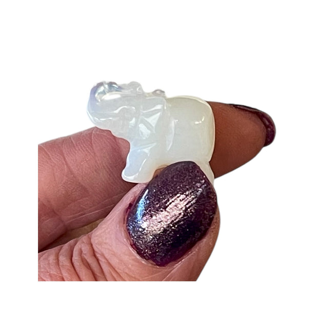 Dainty Opalite Crystal Elephants - 3cm